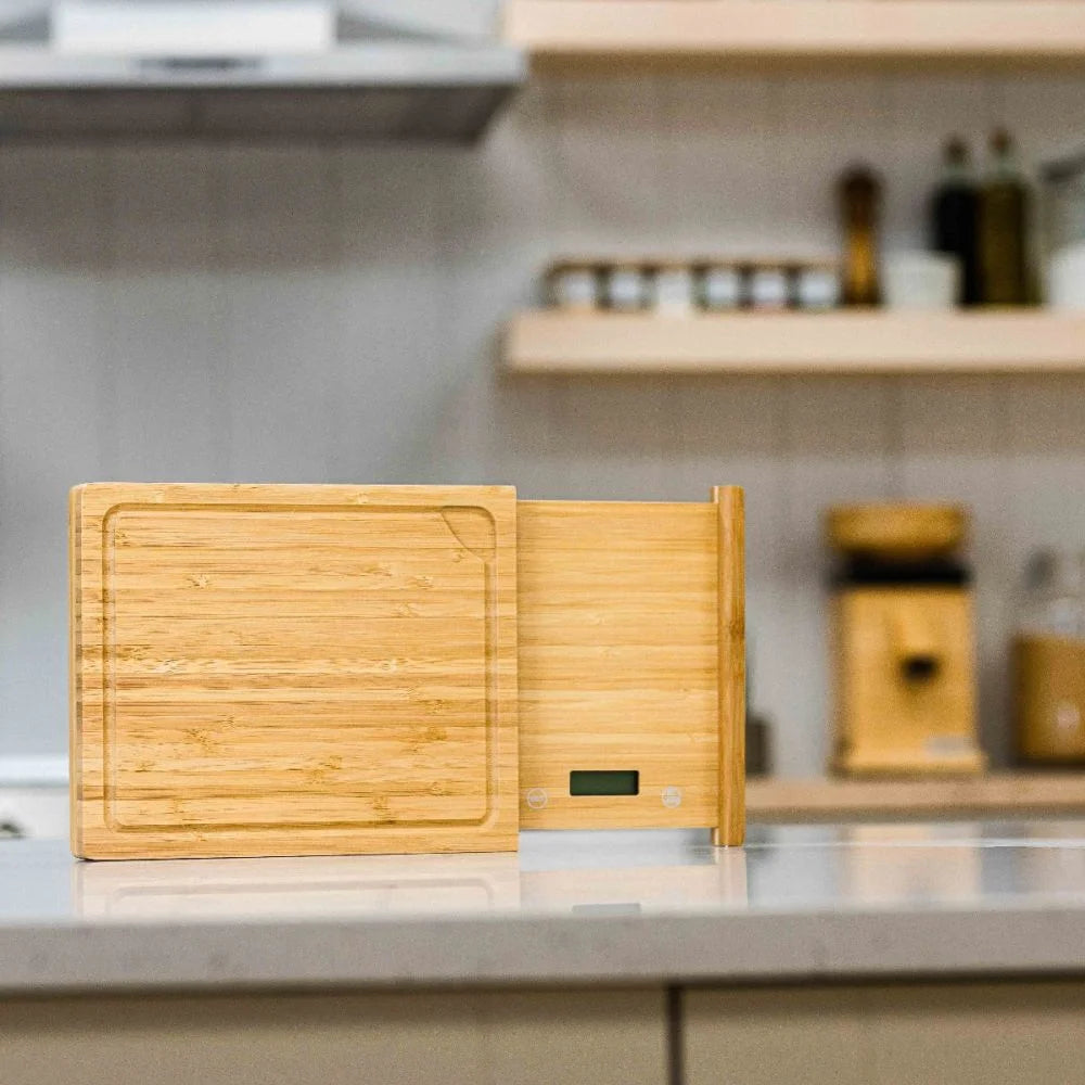 Nutrimill Bamboo Scale with cutting board