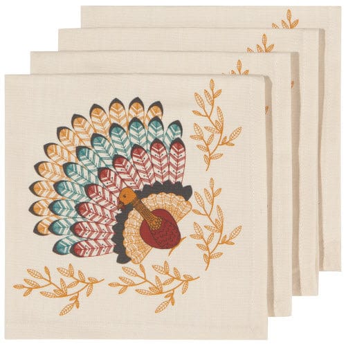 Now Designs | Tommy Turkey Cloth Table Napkins | Set of 4