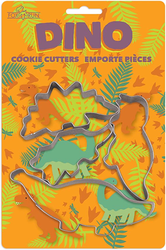 Fox Run 3557 Dinosaur Cookie cutters, 1.25 x 5.75 x 8.75 inches, Metallic