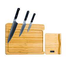 Nutrimill Bamboo Cutting Board with Nested Digital Scale 758360