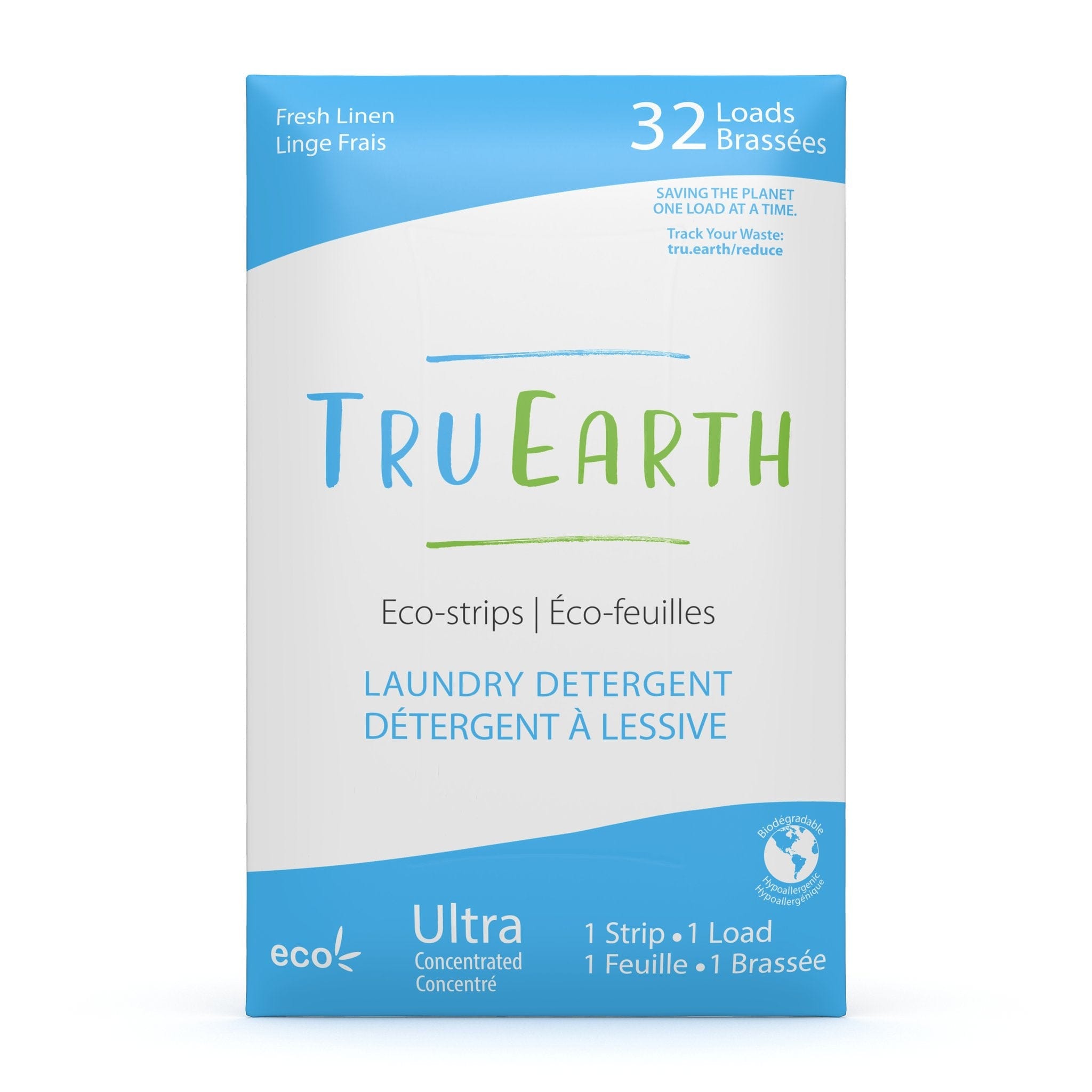 Tru Earth Eco-strip Laundry Detergent - Fresh Linen - 32 Loads