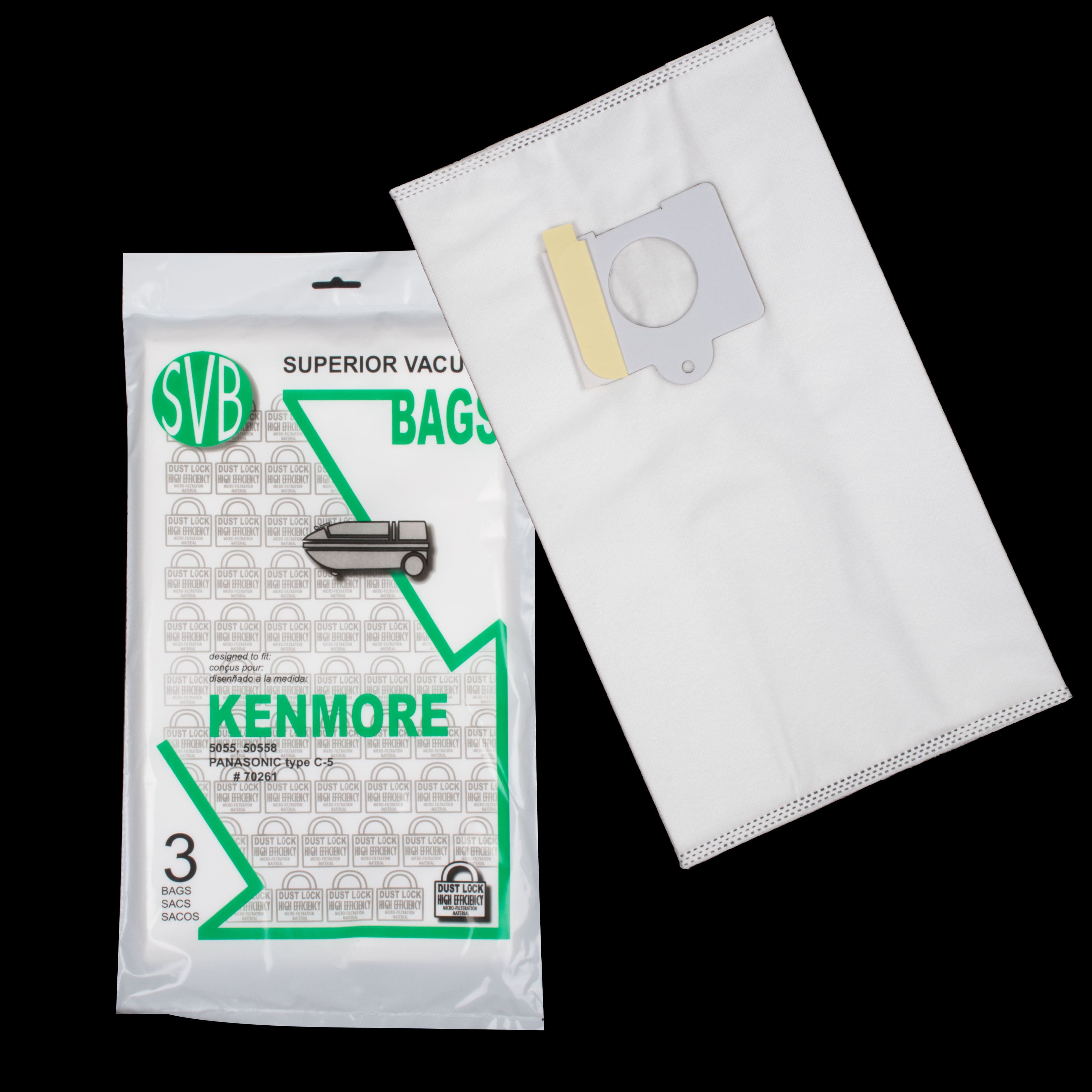 Kenmore & Panasonic Vacuum Hepa Bags 3 per package Dust lock Best Quality