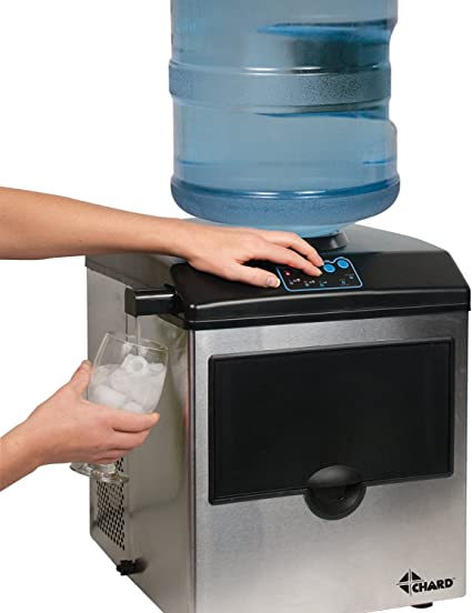 Chard® Ice Maker - Large with Water Dispenser 40lbs  IM-15ss Uses 5 gallon water bottle Canada