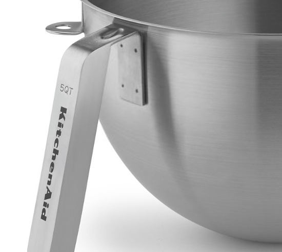 KitchenAid 5 Quart NSF Certified Polished Stainless Steel Bowl with J Hook Handle